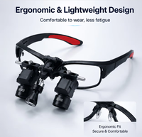 Manual Dental Microscope 5W Magnetic Square Headlight Neurosurgical Magnifying Glass Ergo Conversion Lens Loupe 5x