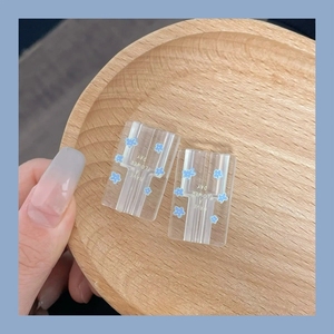 Recién llegado, organizador electrónico transparente de flores azules para <span class=keywords><strong>Apple</strong></span> 12 Cable de datos y <span class=keywords><strong>cabezal</strong></span> de cargador de <span class=keywords><strong>carga</strong></span> rápida de 20W - Product Image 6