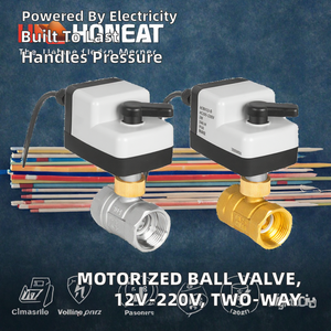 Vanne à boisseau sphérique motorisée à solénoïde 1/2"-2" avec actionneur électrique bidirectionnel en laiton pour applications hydrauliques CVC FCU OEM - Product Image 2