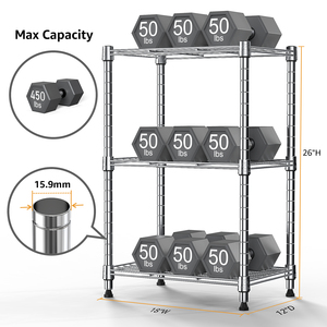 MZG Small Light Duty 3-Tier Carbon Steel Standing Mobile Storage Wire Shelving Unit for Bathroom Living Room Garage - Product Image 4