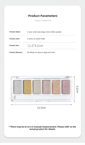 Nueva paleta de polvo de espejo 6 colores Super brillante Bling barro sólido <span class=keywords><strong>uñas</strong></span> pigmento <span class=keywords><strong>fuego</strong></span> ópalo cristal cromo brillo polvo al por mayor - Product Image 6