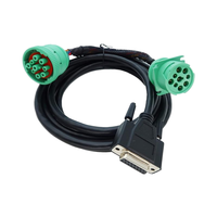 Arnés de cableado automotriz de cobre con aislamiento de PVC DB15 verde Tipo 2 J1939 macho a hembra para camiones, dispositivo ELD para Y