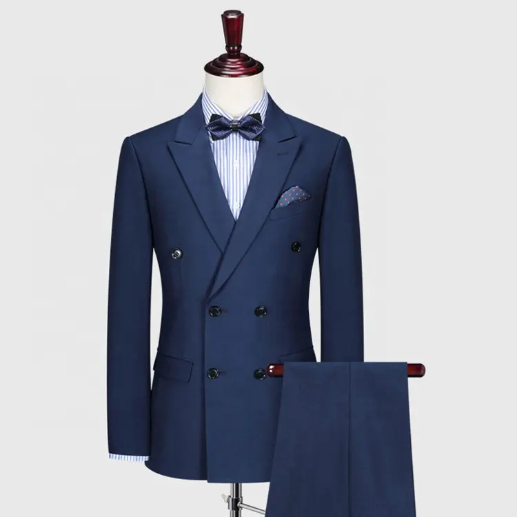 Wholesale Men's Solid Business Jackets Slim Fit Party Coats Double Breasted Wedding Suits
