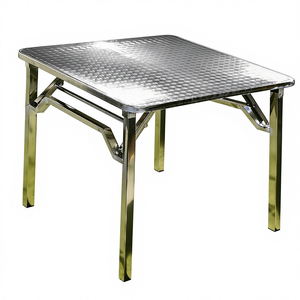 <span class=keywords><strong>Table</strong></span> <span class=keywords><strong>pliante</strong></span> en acier inoxydable au design contemporain, épaissie, carrée, <span class=keywords><strong>pour</strong></span> repas en plein air, camping, barbecue, <span class=keywords><strong>marché</strong></span> nocturne, Hunan - Product Image 1