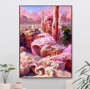 ภาพวาดติดเพชรแบบทำมือใหม่ภาพทิวทัศน์ปราสาทด้วยเม็ดเพชรแบบทำมือปัก5D 30x40ผ้าใบแบบทำมือ - Product Image 4