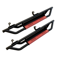 Zolionwil 4X4 Pickup Truck Otro Exterior Negro Estribos traseros Paso lateral para 18-24 Jeep Wrangler JL 4 puertas