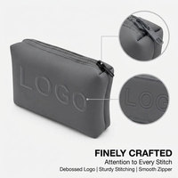 Bolsa de Maquillaje de Neopreno al por Mayor, con Logotipo Personalizado, Impermeable, para Cosméticos y Artículos de Aseo, Organizador de Viaje Portátil con Cierre