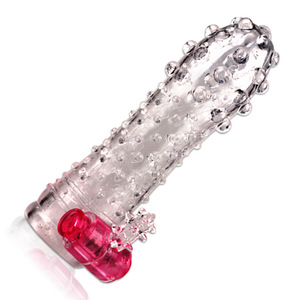 Crystal Reusable Delayed Ejaculation Vibrating Clitoris Cock Penis Extender Sleeves Vibrator <strong>for</strong> <strong>Men</strong> - Product Image 1