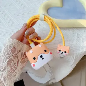 2024 3D cute patterns hot sale high quality luxury silicone cable protector for apple charger