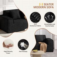 Causeuse 2 places en velours côtelé personnalisée grand canapé moderne en nuage compressé avec vaccin quantité minimale de commande bas anthracite canapé 2 places désossé doux
