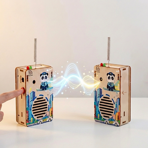 Intercomunicador Inalámbrico Educativo Interactivo, Kits de Madera para Construir Walkie Talkies, Juguetes Educativos STEM para Niños - Product Image 1