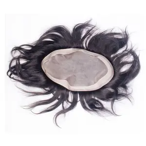 Wholesale Best Quality Virgin Brazilian Human Hair Piece Swiss Lace Toupee For Asian Men