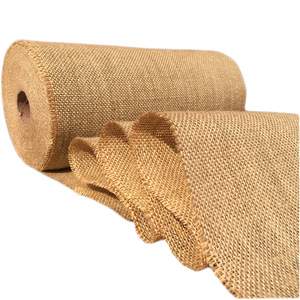 Rustic Vintage Jute <strong>Burlap</strong> Table Runner Printed Lace <strong>Fabric</strong> for Wedding Decor Table Cloth Macrame Linen Hat Covering - Product Image 1