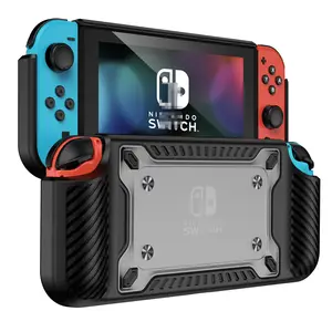 スイッチコントローラーハンドルグリップシェルジョイコンパーツアクセサリー用ニンテンドースイッチTPUグリップ保護カバー用ドッキング可能ケース