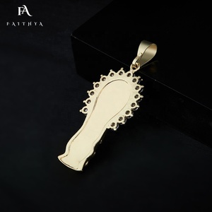 FP1014 Cadenas de Oro 14K, Joyería Fina de <span class=keywords><strong>Moda</strong></span>, Regalos para Hombre, Mujer y Unisex, Dije de la Virgen María con Halo de Diamantes - Product Image 6