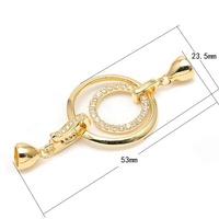 Serrure de luxe en argent sterling 925, or 14k, bracelet à bascule, couverture de fil rond, zircon, bijoux, fermoirs, serrure, perle, fermoir
