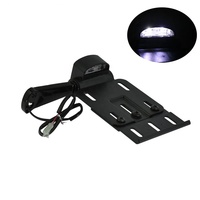 Support de plaque d'immatriculation à montage latéral LED pour moto, télescopique pliable pour Harley Sportster XL 883 1200 2004-2016