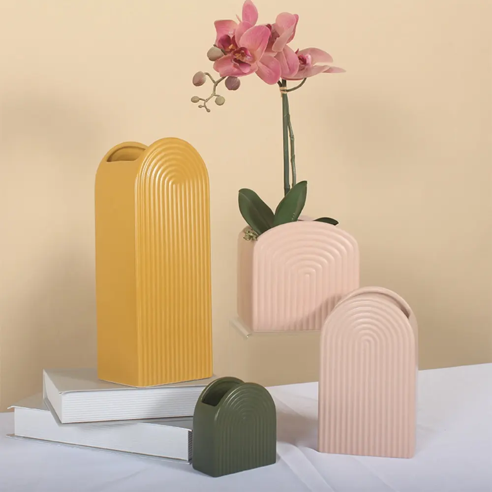 Vaso di fiori in ceramica con fioriere in ceramica arcobaleno di dimensioni personalizzate