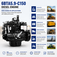 Moteur diesel de construction lourde SCDC Cums 6BTA5.9-C150, 150 CV, unité de puissance turbo fiable pour excavatrice, équipement de développement terrestre