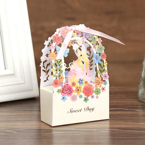 Boîtes en papier YZ personnalisées style européen, sacs de <span class=keywords><strong>mariage</strong></span> creux et boîtes à bonbons, boîtes cadeaux estampées à poignée, directement de l'usine, pour mariages - Product Image 3