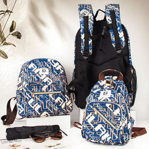 Serie Completa de Mochilas de Viaje, Mochila Escolar con Asa Suave, Estampado de Letras Moderno, Juego de 5 Piezas, para Viajes y Uso Diario - Product Image 2
