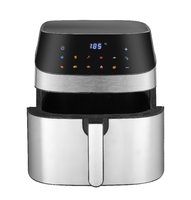 Nueva Freidora de Aire Digital Eléctrica Cuadrada de Acero Inoxidable de 8L Personalizada, Superficie Antiadherente Sin Aceite, Protección Contra Sobrecalentamiento, 12 Programas Preestablecidos