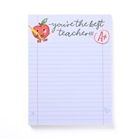 Bloc-notes à feuilles mobiles à thème enseignant, ligné, avec motifs amusants, idéal pour les notes de remerciement des élèves et la prise de messages en classe - Vente chaude