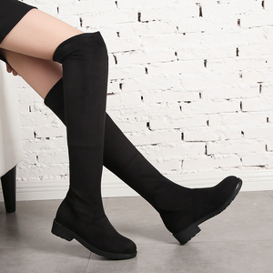 Botas de Invierno para Mujer, Tallas Grandes, por Encima de la Rodilla, Forradas de Felpa, Elásticas, Delgadas, para Piernas Gruesas, Parte Superior de Gamuza, Venta al Por Mayor, Personalizadas - Product Image 5