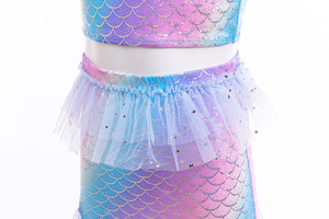 Abiti da nuoto a coda di sirena per bambini e ragazze Costume da Cosplay da principessa di Halloween <span class=keywords><strong>fantasia</strong></span> per piscina vestito vestito da bambini - Product Image 5