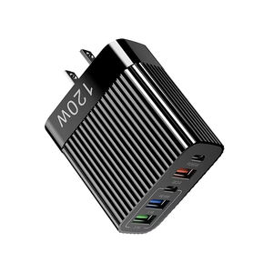 120W Snelle Gan Opladerkop Ultra Oplader <span class=keywords><strong>3</strong></span> USB <span class=keywords><strong>2</strong></span> Type C <span class=keywords><strong>3</strong></span>.1A Universele Reisaanpasser Elektrische Oordopjes Mobiele Telefoons - Product Image 1
