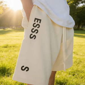 Pantalones cortos Fear of God para hombre, al por mayor, personalizados, de felpa francesa extragrande de 380 GSM, 100% algodón, para correr, trotar, estilo Hip Hop - Product Image 3