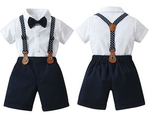 Ensemble d'Été Garçon 1-6 Ans pour Mariage, avec T-shirt en Coton Imprimé Étoiles, Bretelles et Short Uni – Tenue pour Enfants et Tout-petits - Product Image 5