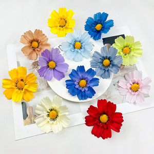 Fleur artificielle Cosmos pour coiffure, 10 cm, en tissu de soie, accessoire de cheveux DIY, multicolore, ornement décoratif pour la maison, les mariages et l'extérieur - Product Image 1
