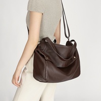 Nouveau Sac Fourre-tout Grande Capacité en Cuir Véritable à Fermeture Éclair Style Européen et Américain pour Femme – Collection Été 2026