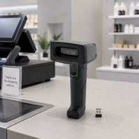 Lecteur de codes-barres 2D sans fil 2,4 GHz portable avec récepteur USB, lecteur de codes QR pour entrepôt, caisse enregistreuse, stock, garantie 1 an