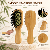 Mini brosse à cheveux en bambou avec coussin d'air, poils en nylon à pointe ronde pour démêler, lisser et coiffer, outil de soin quotidien pour la maison et le salon