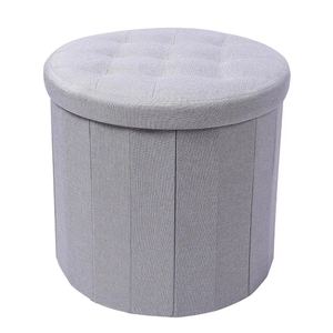 Panca Contenitore Pieghevole Moderna in Lino con Rivestimento Rimovibile per Soggiorno e Camera da Letto, Uso Domestico, 38*38*35 cm - Product Image 3