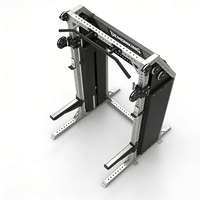 Machine Smith multifonctionnelle pour squats et entraînements en salle de sport, dotée d'une fonction Fly et fabriquée en métal durable.