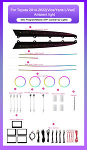 SJC 64 couleurs, éclairage d'ambiance pour voiture ciel étoilé, pour <span class=keywords><strong>Toyota</strong></span> 2014-2022 Vios/<span class=keywords><strong>Yaris</strong></span> L/Vari, systèmes d'éclairage automobile pour l'amélioration de l'intérieur de la voiture - Product Image 6