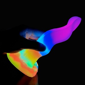 FAAK Juguetes Sexuales Anales de Silicona con Forma de Lengua de Lobo, Coloridos, Gruesos, con Ventosa, Brillan en la Oscuridad, Dildo Animal para Juegos Sexuales Femeninos - Product Image 5
