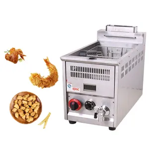 8L Hot Dog Fritte use Kommerzielles Restaurant Kommerziell Offene Fritte use Gebratenes Huhn Gas Chips Deep Oil Fryer Commercial