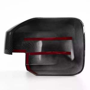 Cubiertas de Espejos de Fibra de Carbono para Ford Bronco 2021-2023, Negro Brillante con Franja Roja, Juego Completo - Product Image 1