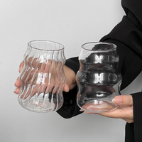Gobelet à jus de fruits ou à café en verre à grain vertical monocouche MIXWARES