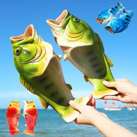 Personnalisation d'usine, personnalisation de logo, OEM, ODM. Nouvelles pantoufles en forme de poisson pour hommes, amusantes, créatives, antidérapantes, à la mode, poisson salé.