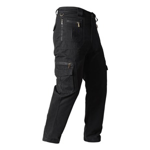 Pantaloni Cargo Multi-tasca da <span class=keywords><strong>uomo</strong></span> pantaloni Casual Plus-Size larghi a gamba dritta per la primavera autunno 100% cotone - Product Image 4