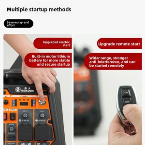 Générateur silencieux à inverseur Senjiu, essence, 220V, petit modèle portable pour la maison, SE5000IE-PRO EV, démarrage électrique avec télécommande - Product Image 3
