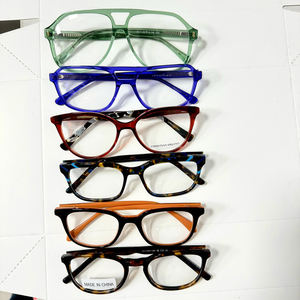 Montures de <span class=keywords><strong>lunettes</strong></span> en acétate épaisses carrées haut de gamme en gros mixtes, stock disponible, tendance, pour unisexe - Product Image 4