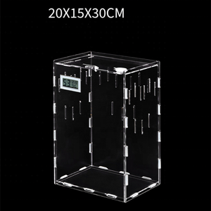 Terrario Acrílico para Reptiles, Caracoles, Arañas, Jaula para Hábitats, Mini Terrario para Invertebrados, Caja de Exhibición para Insectos, Termohigrómetro - Product Image 3