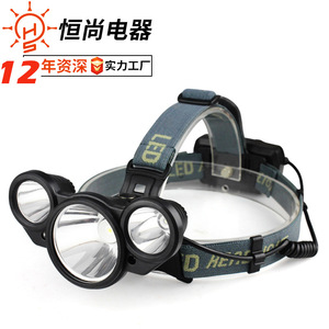 Linterna frontal recargable LED de 3 cabezales Adlight, batería de 5W 18650, alcance de más de 500M, luz de trabajo para acampar, pescar - Product Image 2