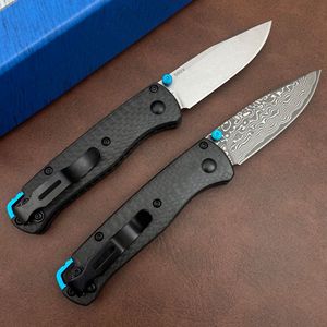Cuchillo Plegable con Mango de Fibra de Carbono, Hoja de Damasco, Cuchillo Táctico de Supervivencia para Camping BM533 - Product Image 4